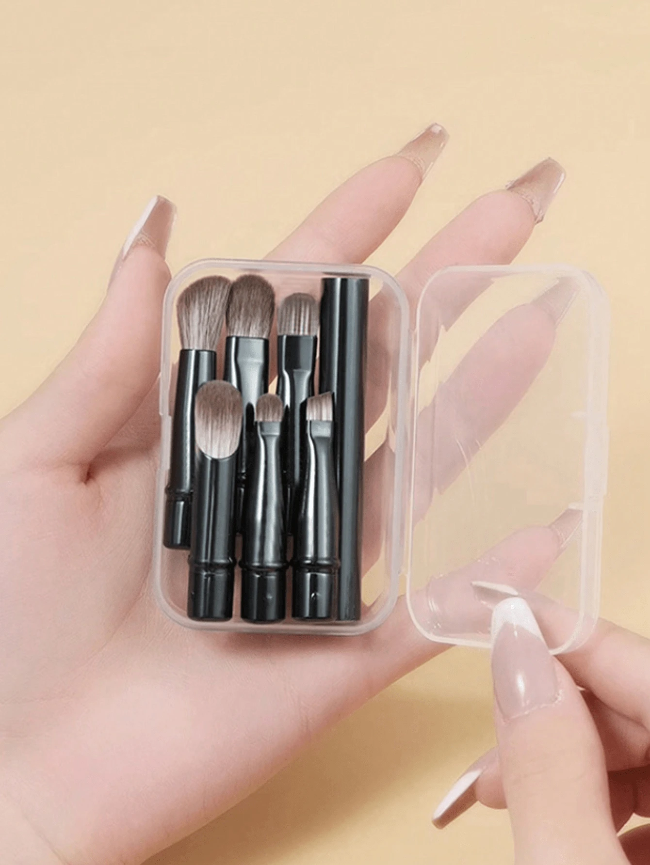 Ensemble de pinceaux de maquillage portable, têtes de pinceaux détachables, mini pinceaux de