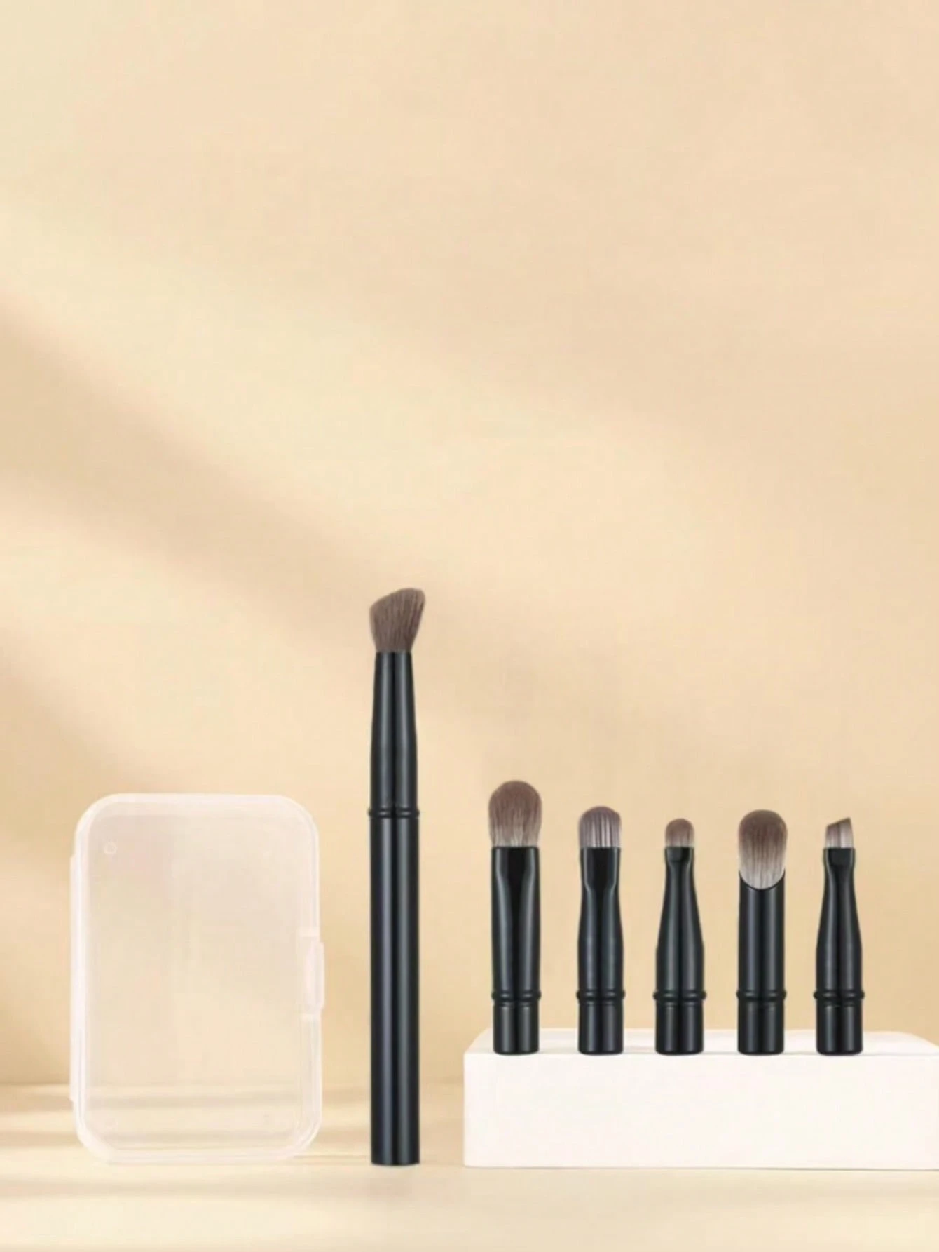Ensemble de pinceaux de maquillage portable, têtes de pinceaux détachables, mini pinceaux de — vue 4