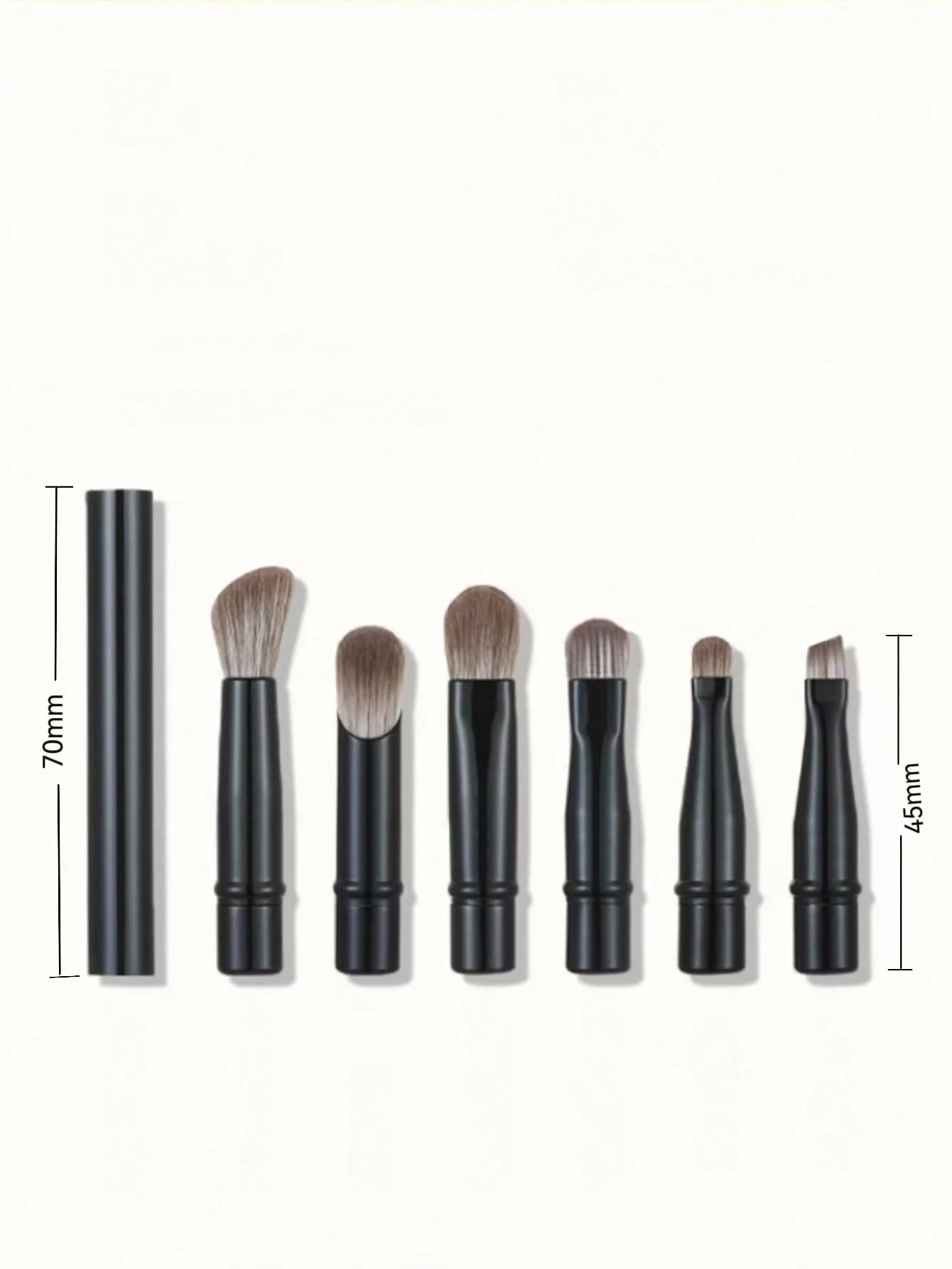 Ensemble de pinceaux de maquillage portable, têtes de pinceaux détachables, mini pinceaux de — vue 5