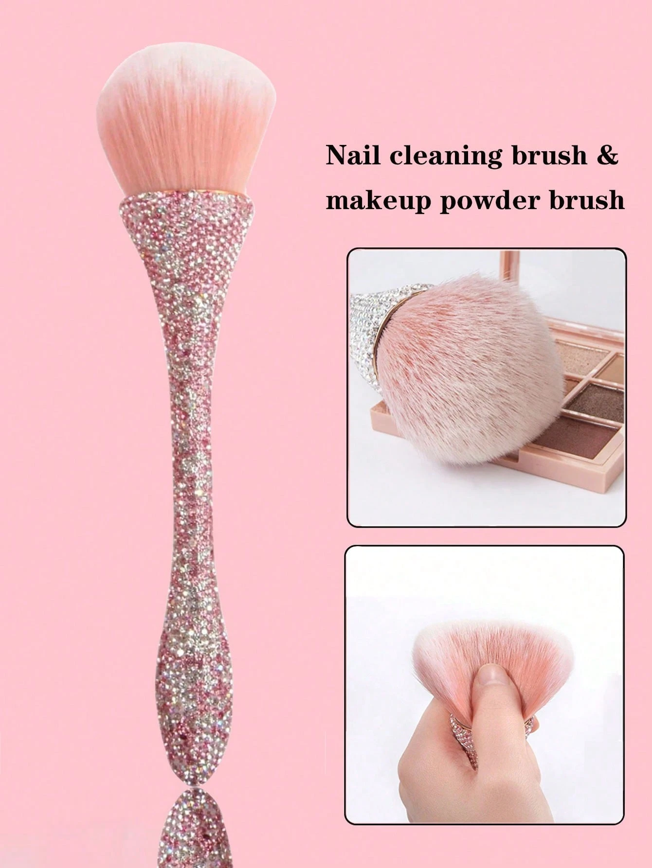 Ensemble de pinceaux de maquillage luxueux et orné de strass, comprenant 1 pièce grand — vue 9