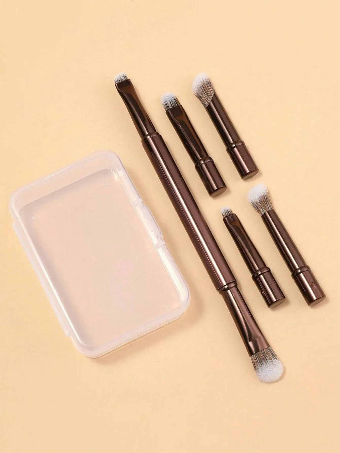 Ensemble de pinceaux de maquillage portable, têtes de pinceaux détachables, mini pinceaux de — vue 11