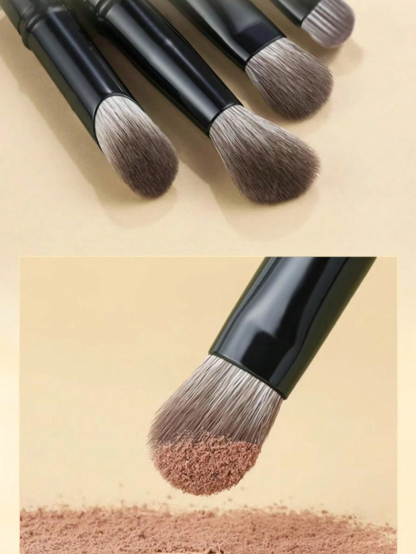 Ensemble de pinceaux de maquillage portable, têtes de pinceaux détachables, mini pinceaux de — vue 8