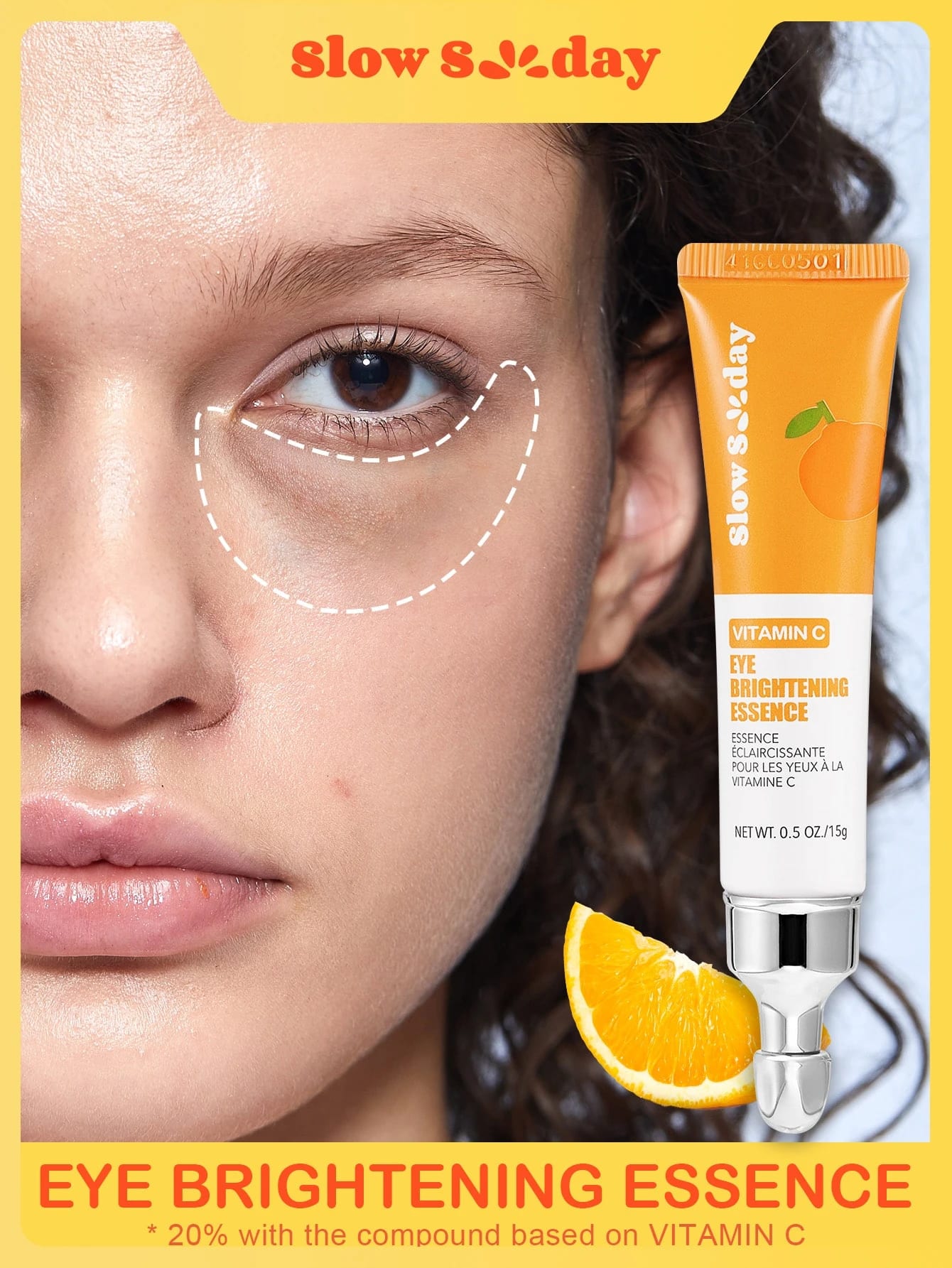 Essence éclaircissante pour les yeux Slow Sunday à la vitamine C, acide hyaluronique,
