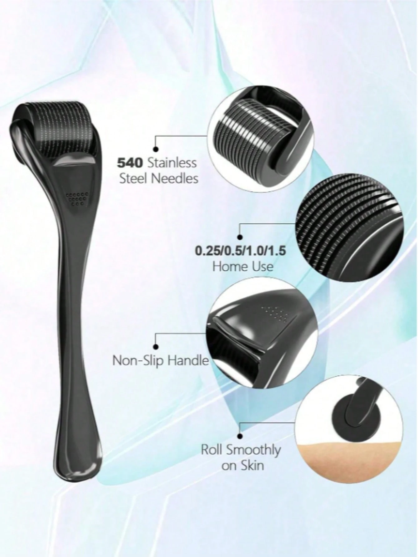540 pièces de rouleau de dermaroller professionnel de 0,5 mm, pour les soins de la peau, — vue 3