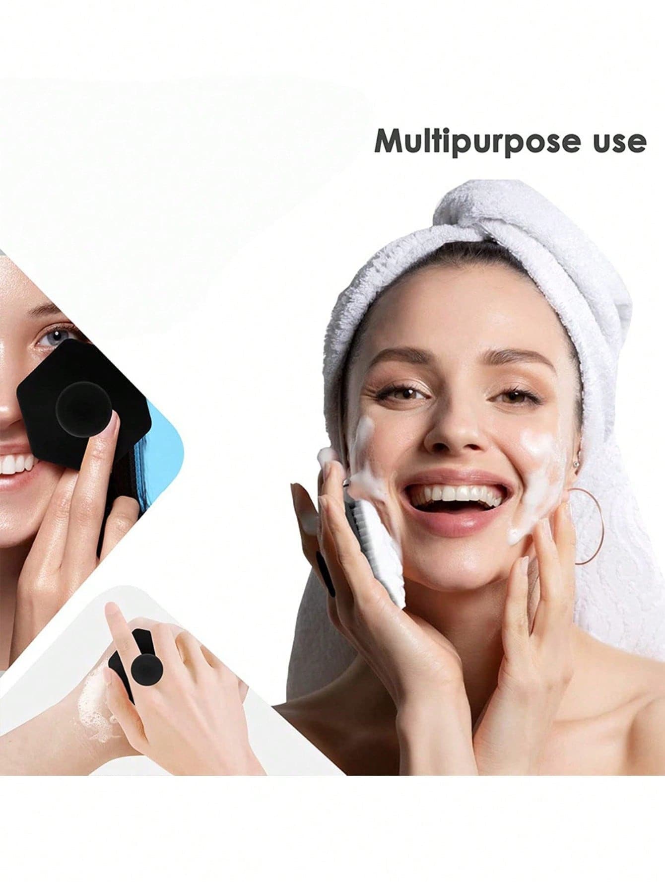Brosse de gommage pour le visage en silicone doux, tampon de nettoyage, exfoliant doux, — vue 2
