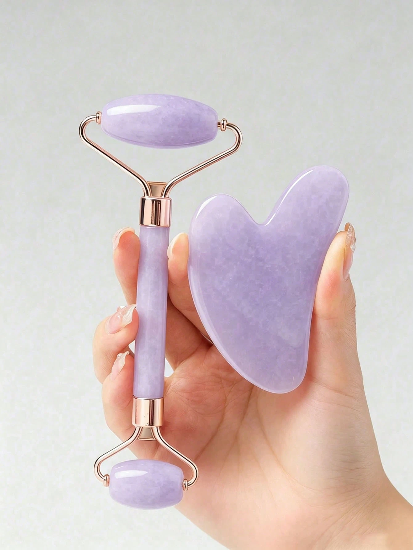 Ensemble de 2 pièces d'outils de massage et de grattage facial: comprenant 1 rouleau de