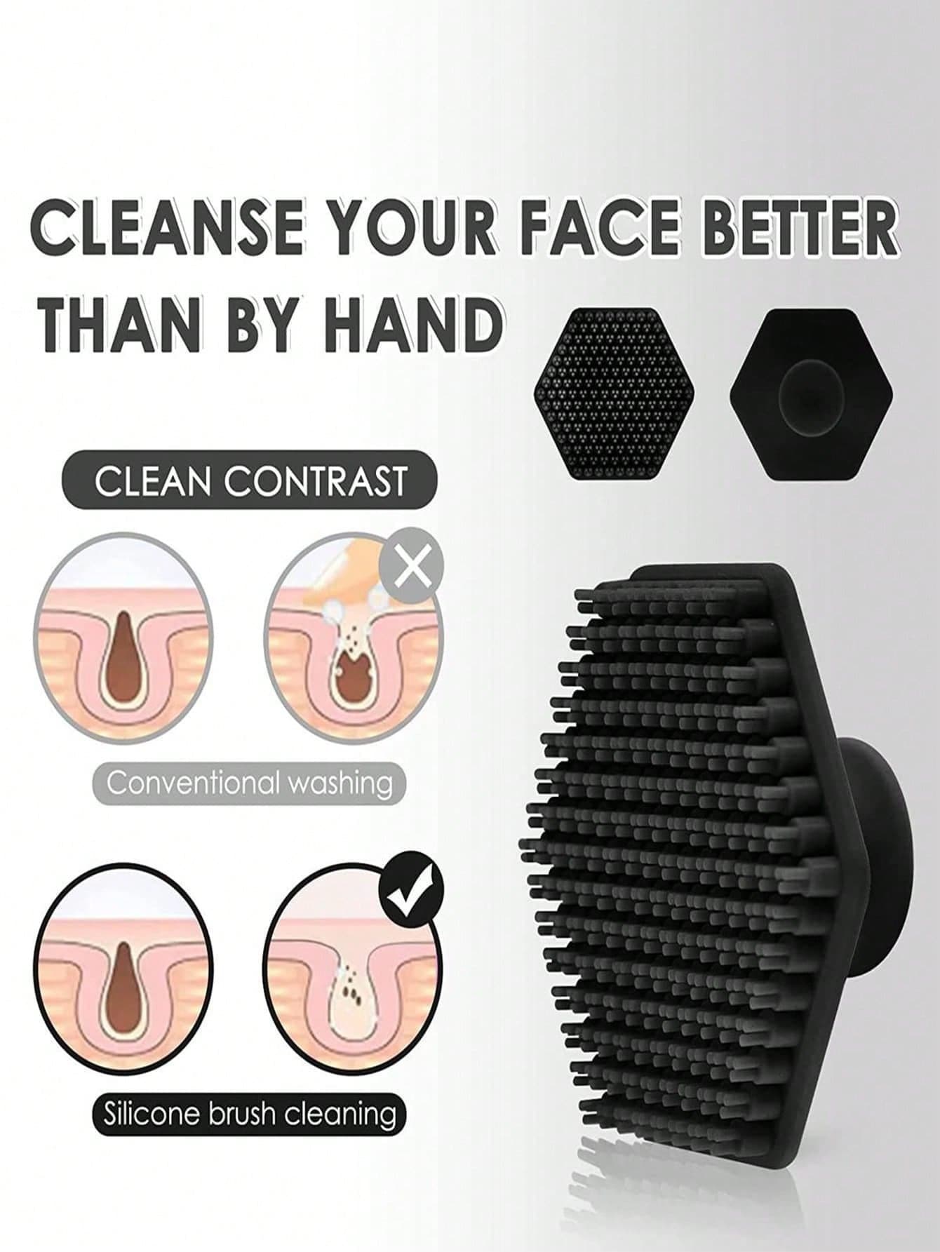 Brosse de gommage pour le visage en silicone doux, tampon de nettoyage, exfoliant doux, — vue 6
