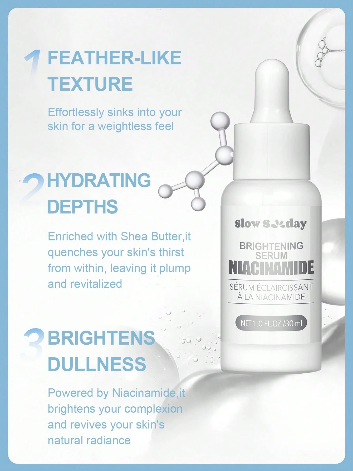 Sérum éclaircissant à la niacinamide SlowSunday, sérum resserre-pores, essence hydratante — vue 7