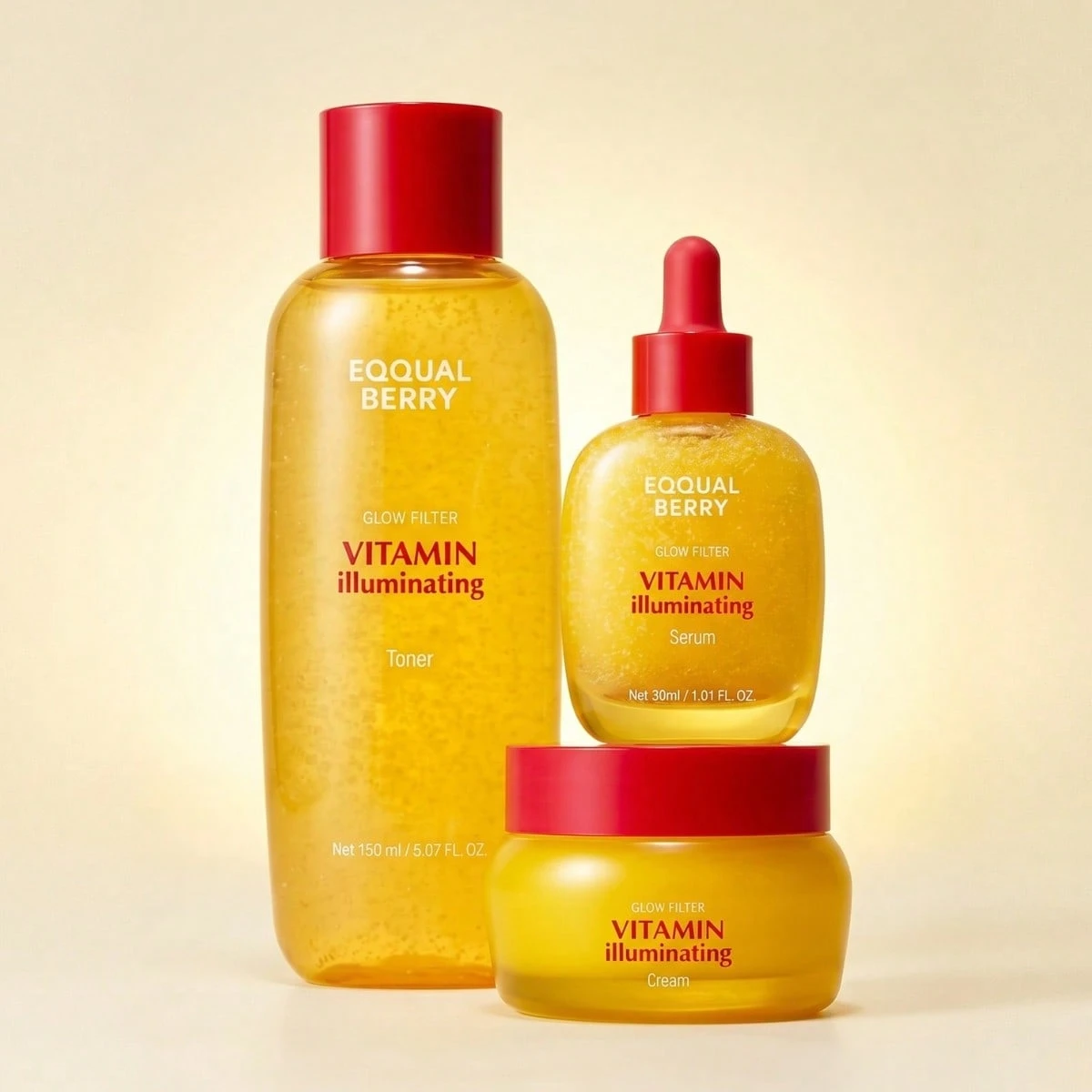 Eqqualberry Coffret Soin Visage à la Vitamine C 3 Pièces – Tonique + Sérum + Crème — vue 2