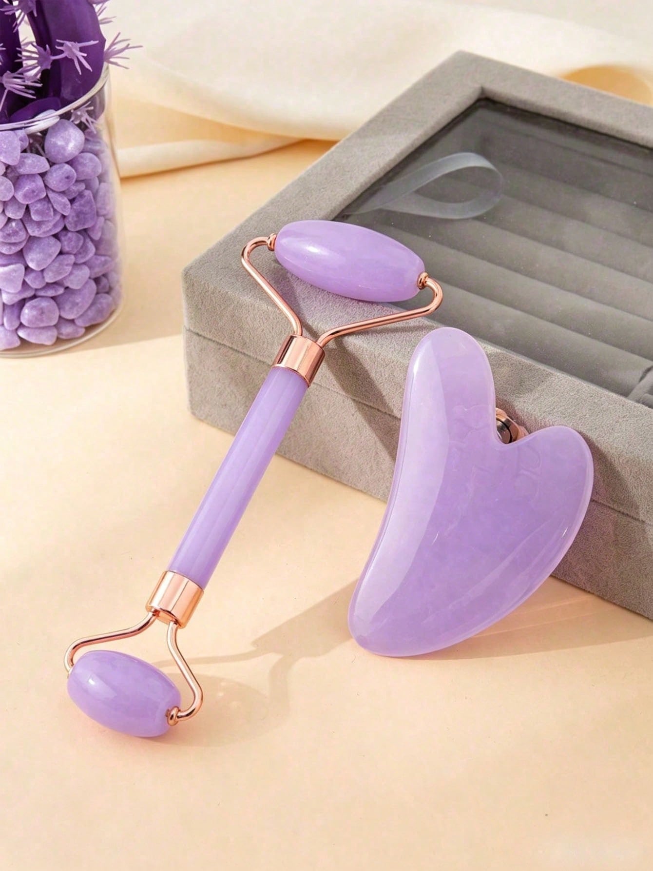 Ensemble de 2 pièces d'outils de massage et de grattage facial: comprenant 1 rouleau de — vue 8