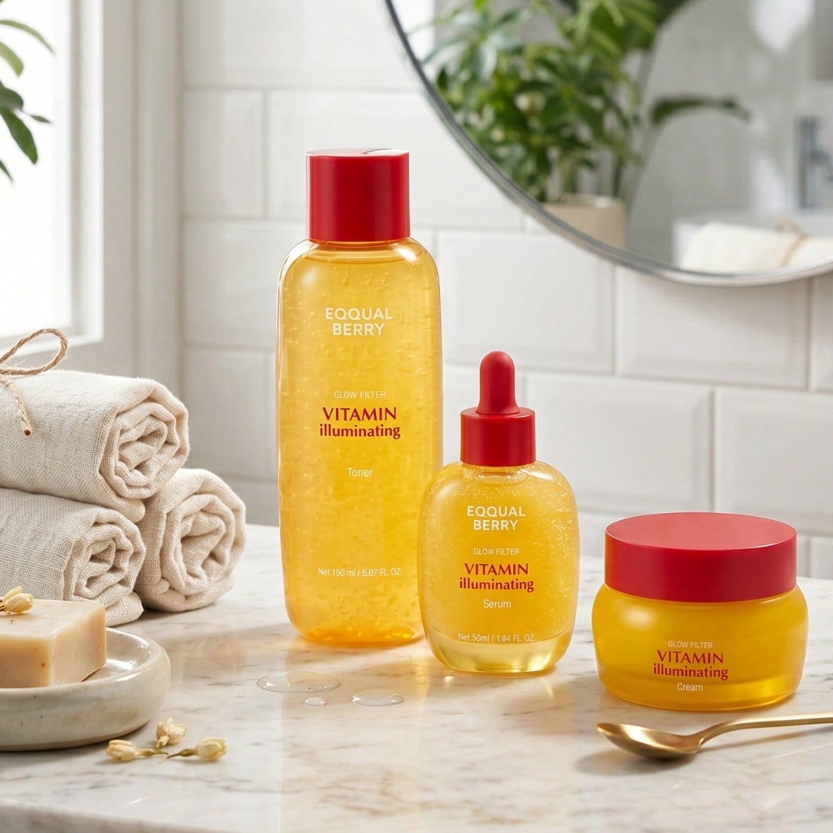Eqqualberry Coffret Soin Visage à la Vitamine C 3 Pièces – Tonique + Sérum + Crème — vue 9