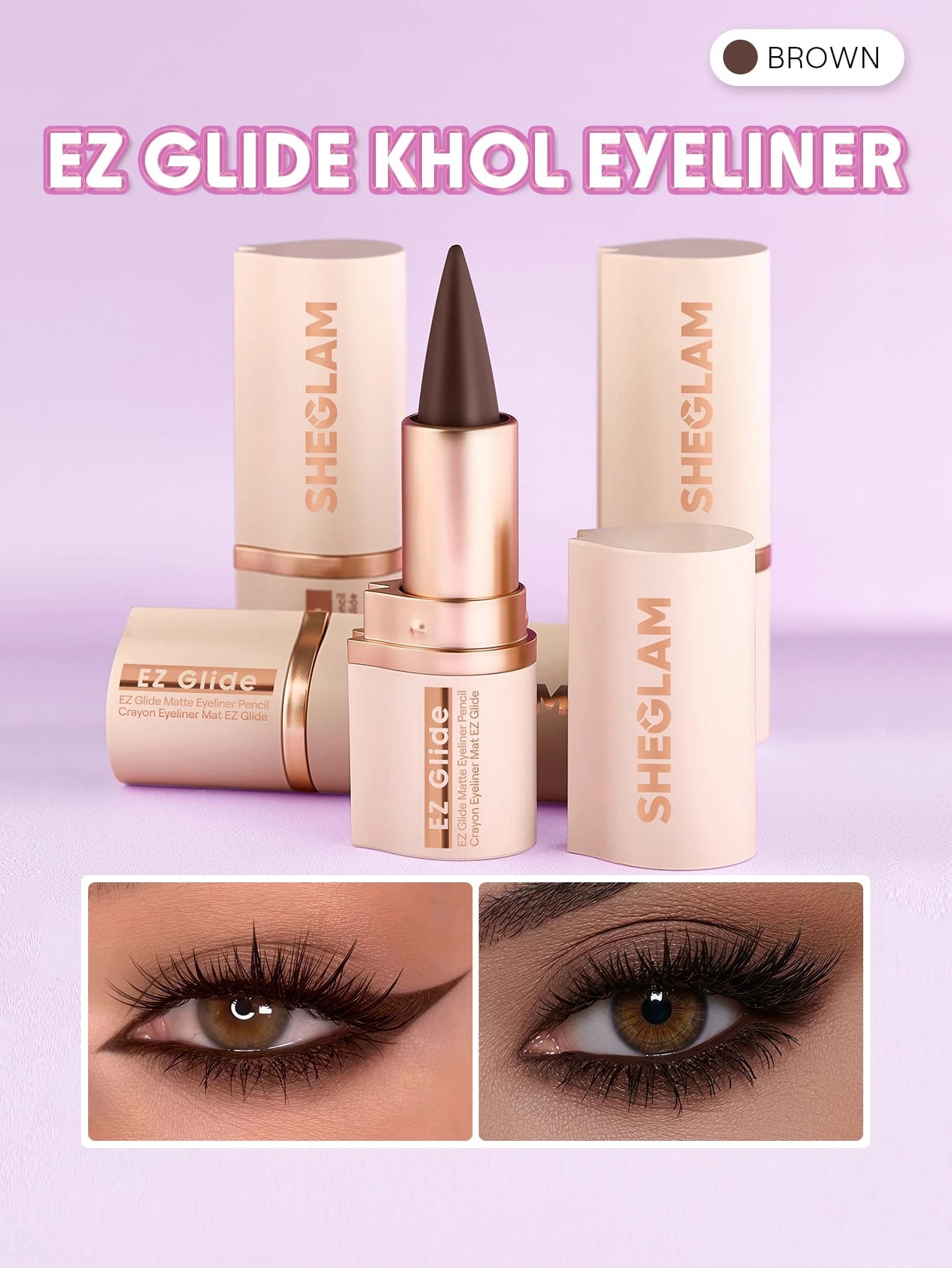SHEGLAM Ez Glide Crayon Eyeliner Mat-Brown Marque De Beauté CosméTique Maquillage Pour