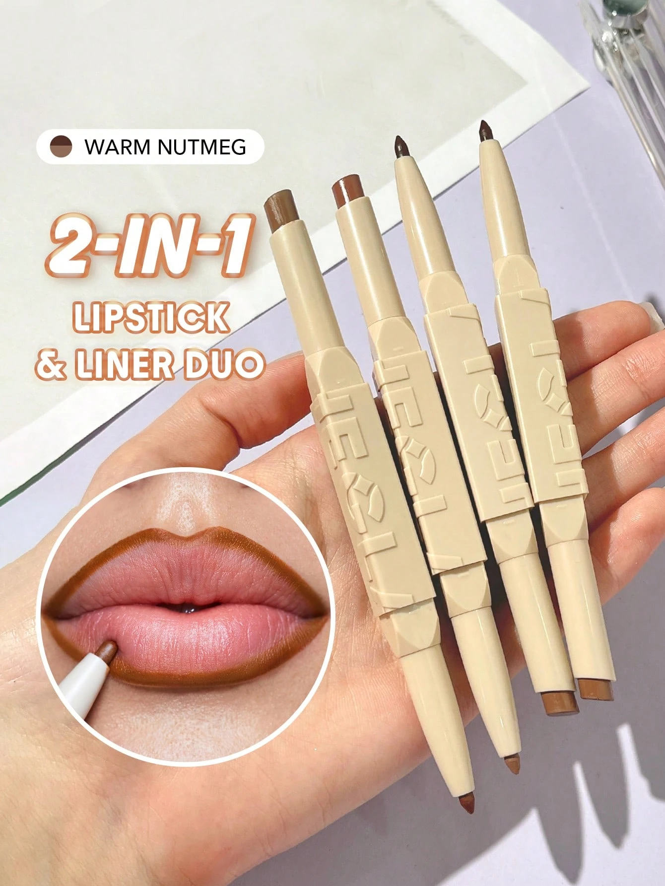 SHEGLAM Glam 101 Duo Rouge à LèVres & Crayon-Soft Chai Rouge Marque De Beauté CosméTique — vue 6