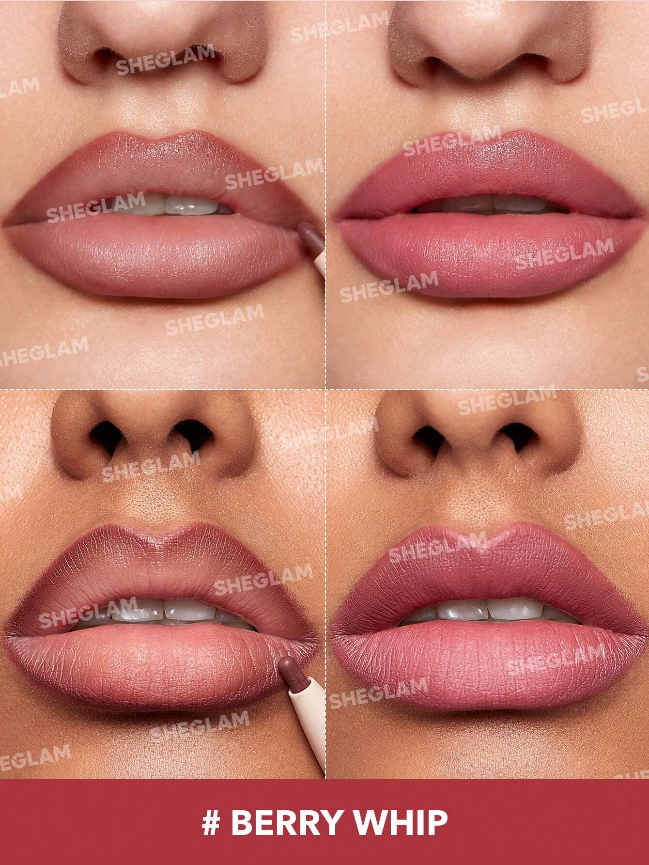 SHEGLAM Glam 101 Duo Rouge à LèVres & Crayon-Soft Chai Rouge Marque De Beauté CosméTique — vue 10