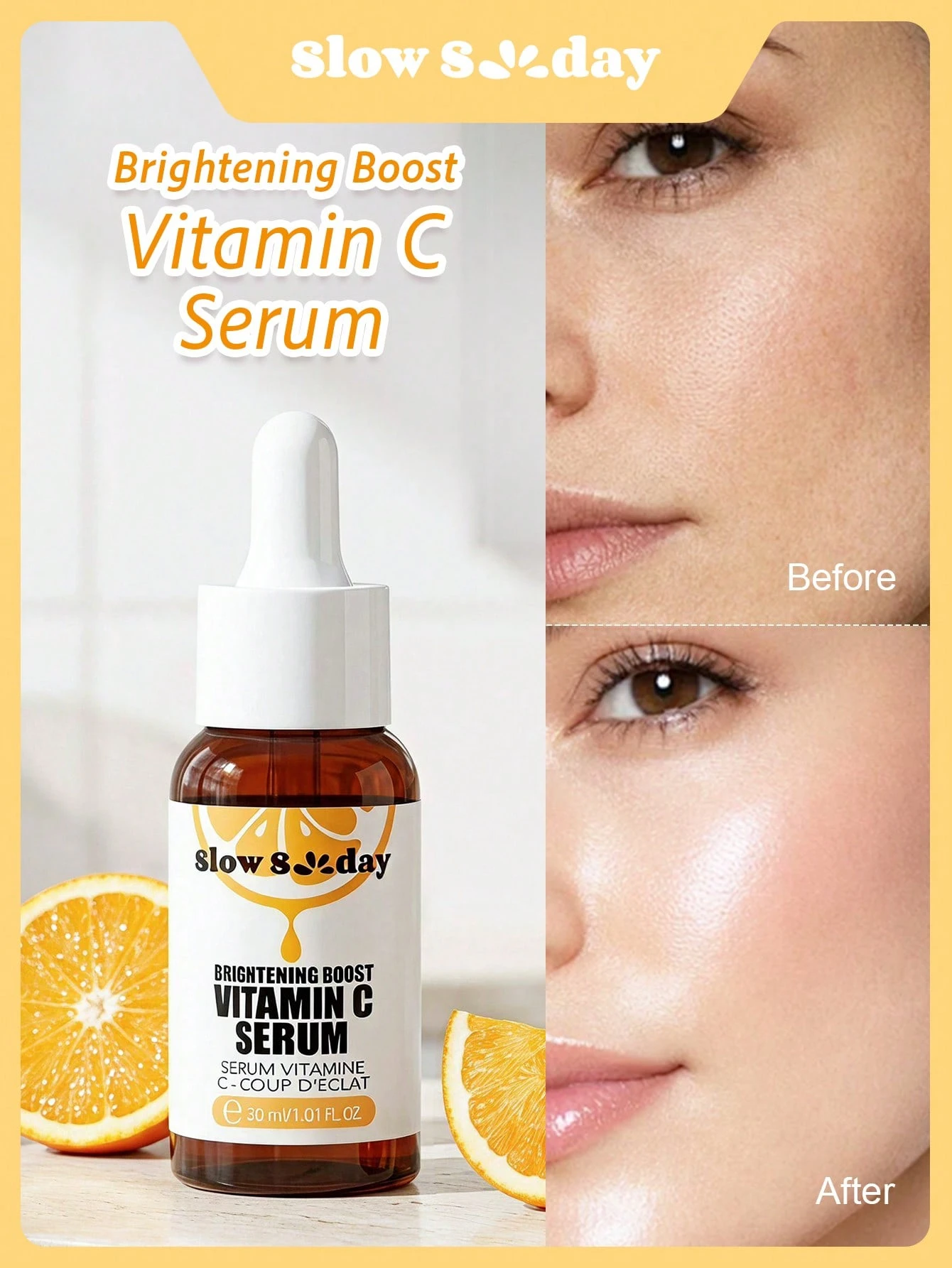 Sérum à la vitamine C Slow Sunday Brightening Boost, pour les taches brunes, un teint