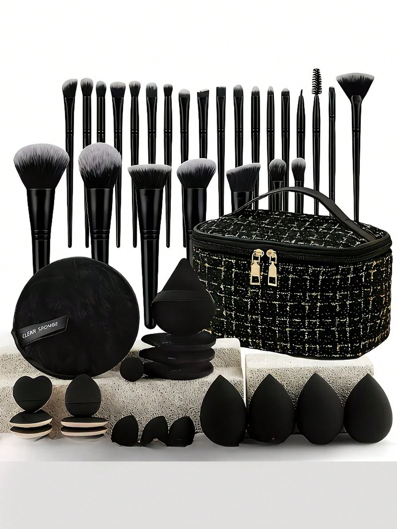 Ensemble de pinceaux de maquillage avec sac de rangement, convient pour tous les outils — vue 2