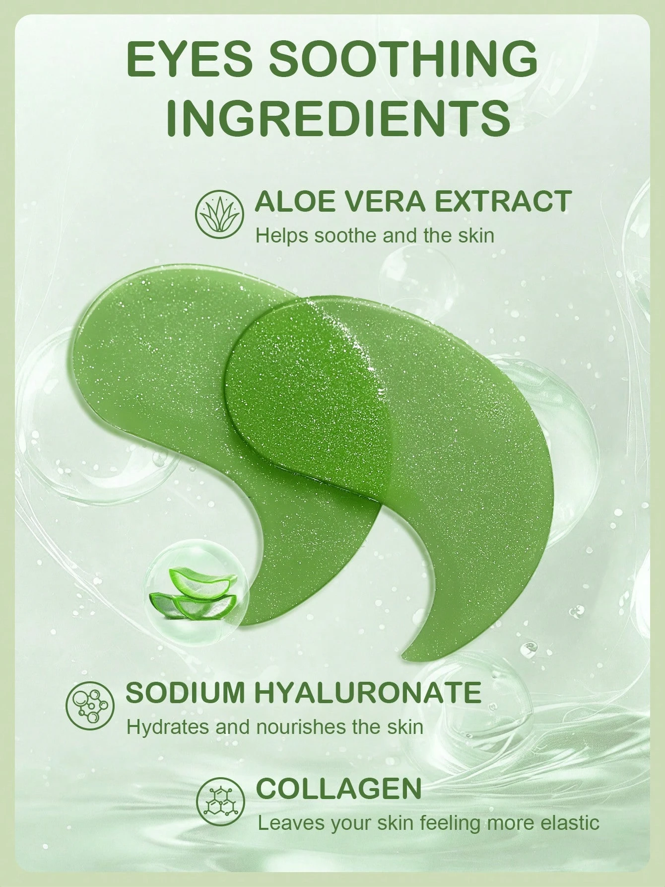 Masque apaisant pour les yeux à l'aloe vera SlowSunday, 60 pièces, patchs pour les yeux, — vue 4
