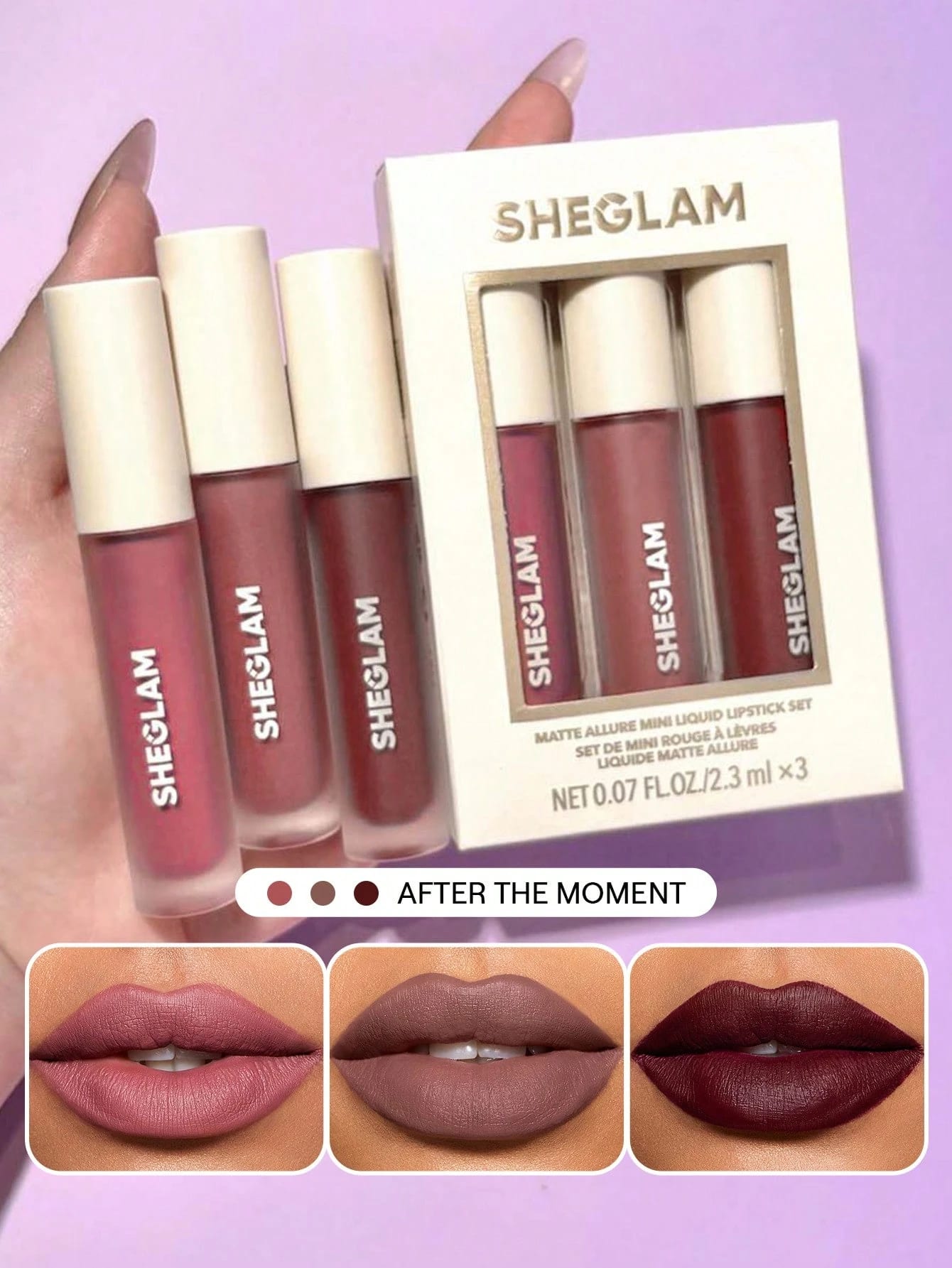 SHEGLAM Matte Allure Mini Set Rouge à LèVres Liquide-Private Tour Rouge Marque De Beauté