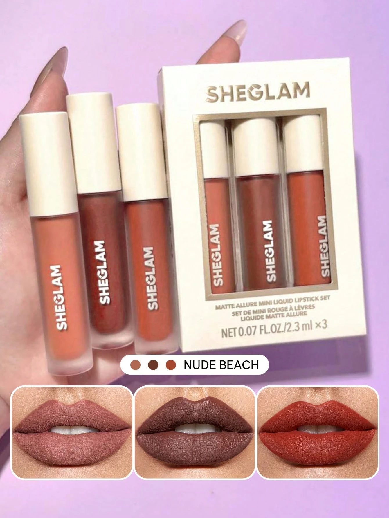 SHEGLAM Matte Allure Mini Set Rouge à LèVres Liquide-Private Tour Rouge Marque De Beauté — vue 3