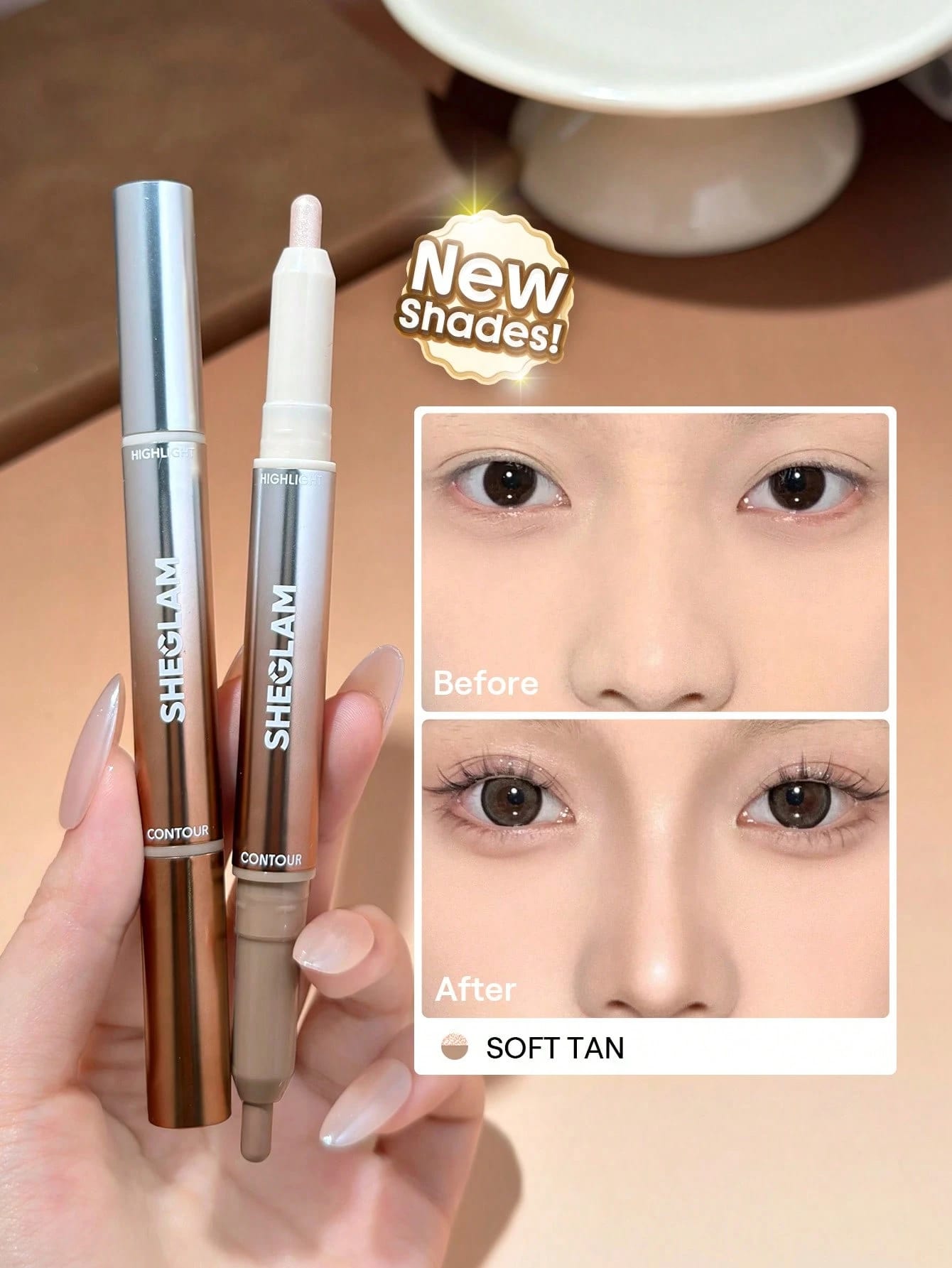 SHEGLAM Fine Line Stylo Contour & Enlumineur Nez 2-En-1-Umber Marque De Beauté CosméTique