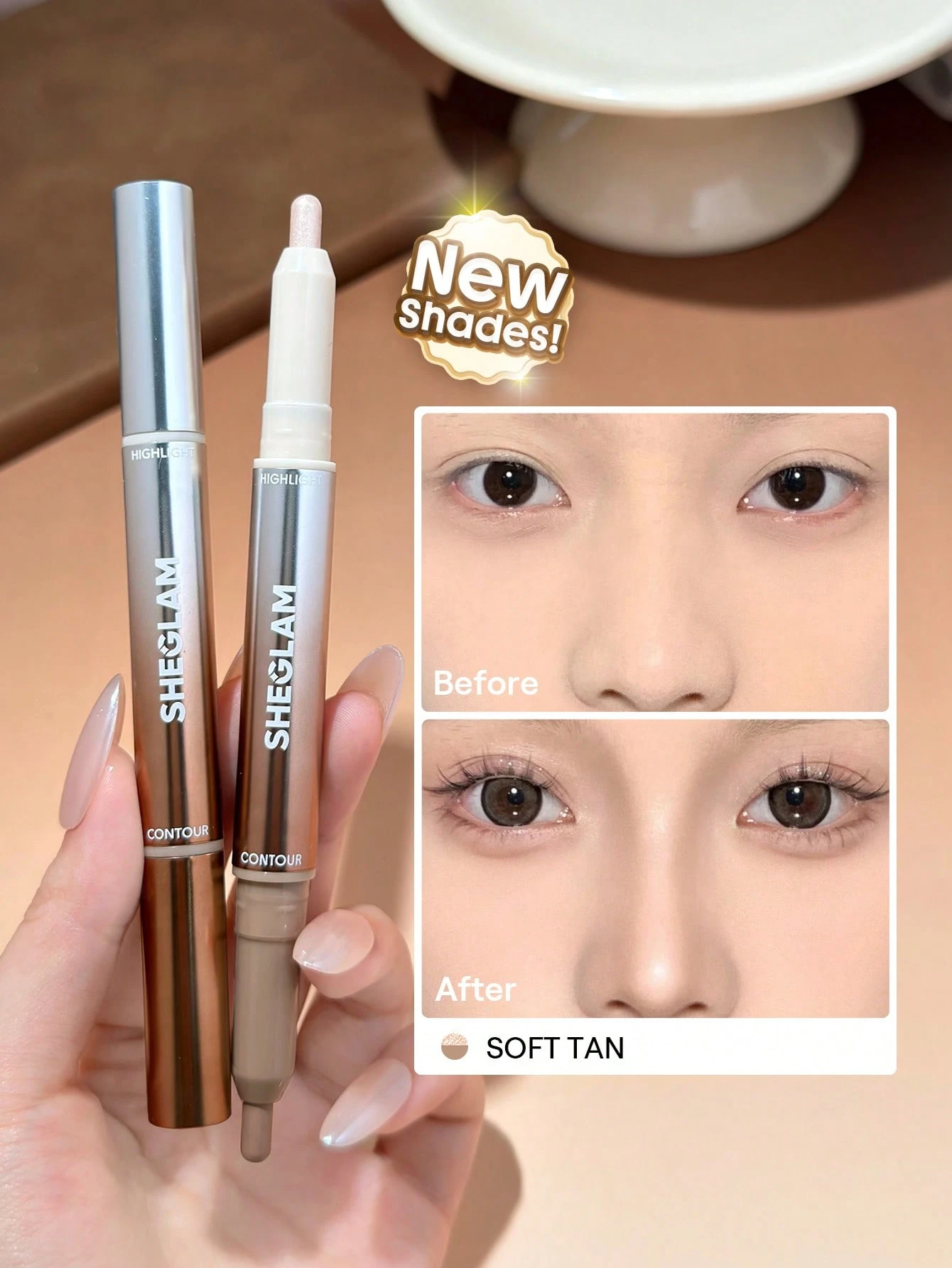 SHEGLAM Fine Line Stylo Contour & Enlumineur Nez 2-En-1-Umber Marque De Beauté CosméTique