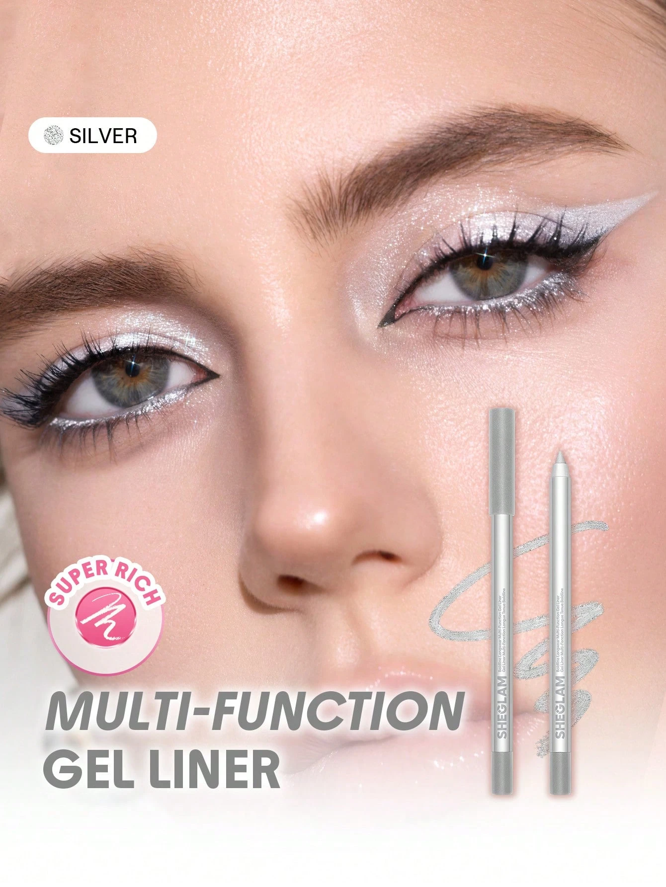 SHEGLAM Boldline Eyeliner Gel Multifonction Longue Tenue-White Kohl Kajal Henna Marque De — vue 6