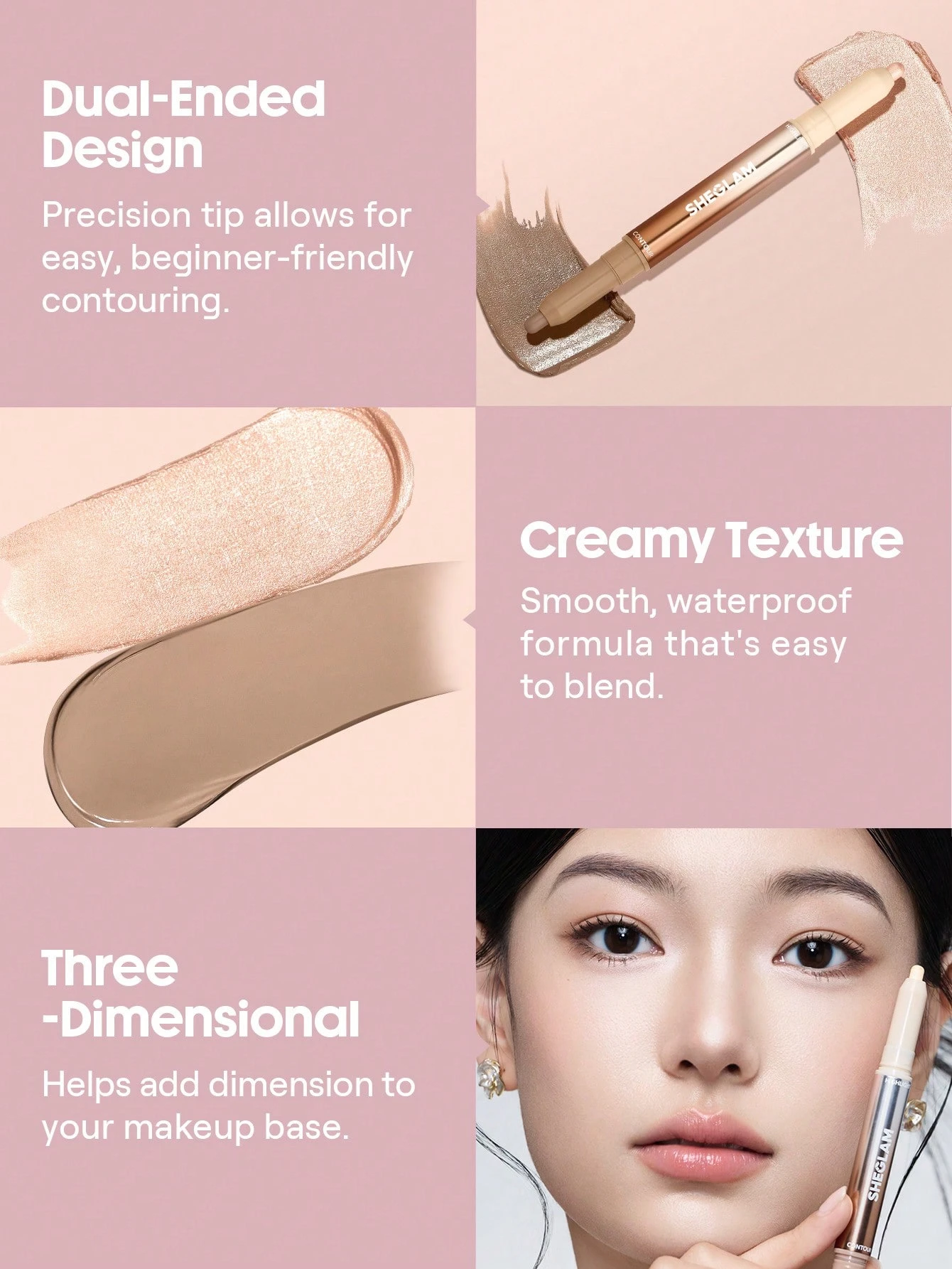 SHEGLAM Fine Line Stylo Contour & Enlumineur Nez 2-En-1-Umber Marque De Beauté CosméTique — vue 9
