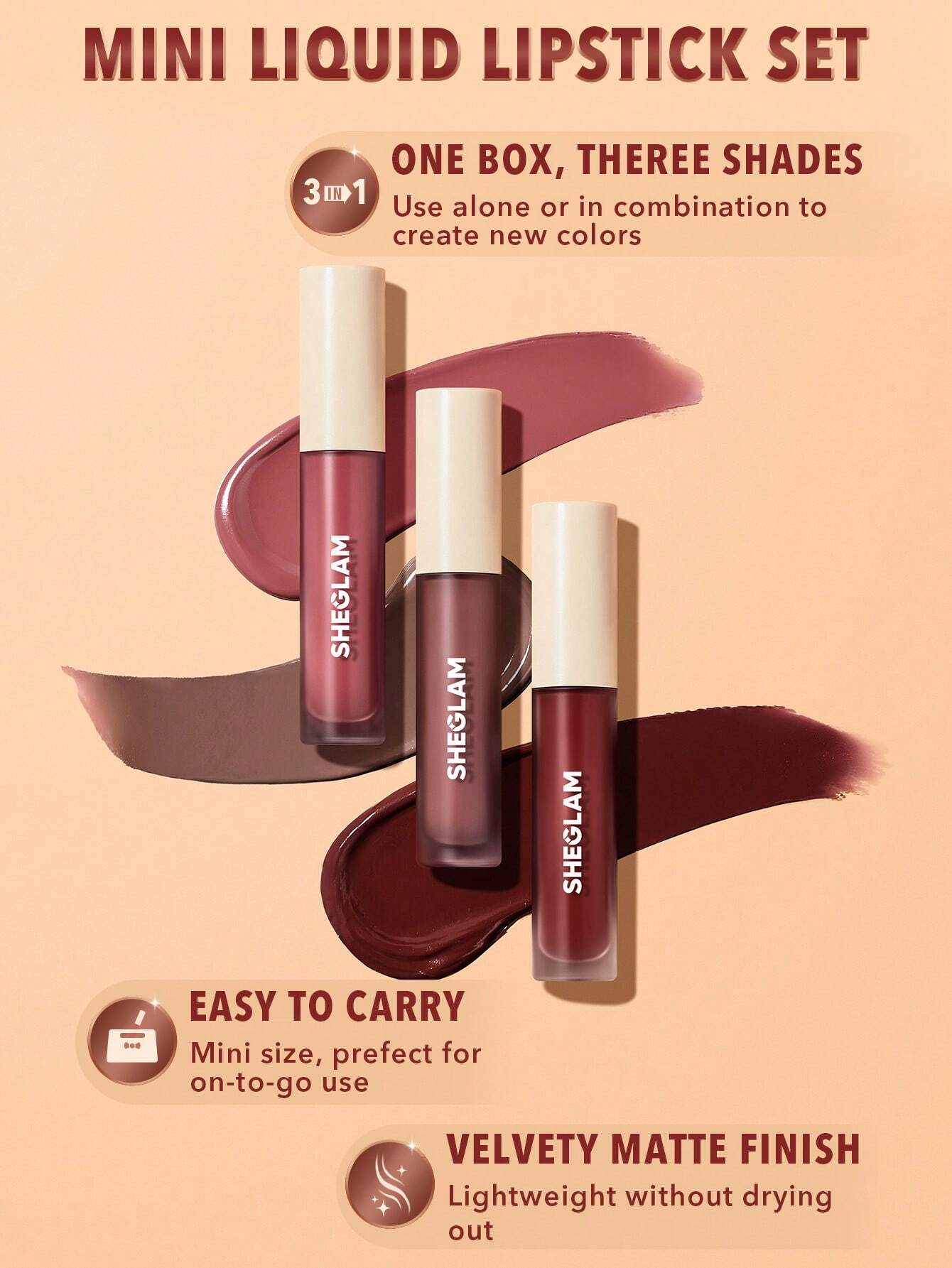 SHEGLAM Matte Allure Mini Set Rouge à LèVres Liquide-Private Tour Rouge Marque De Beauté — vue 10