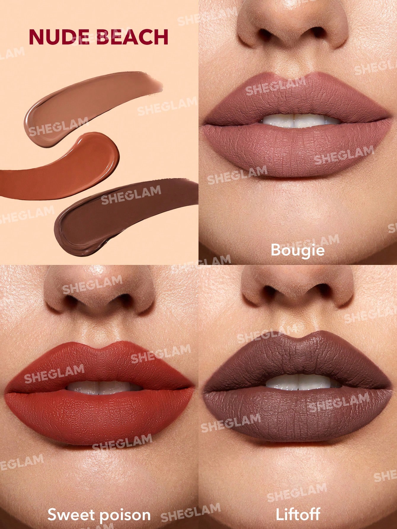SHEGLAM Matte Allure Mini Set Rouge à LèVres Liquide-Private Tour Rouge Marque De Beauté — vue 9