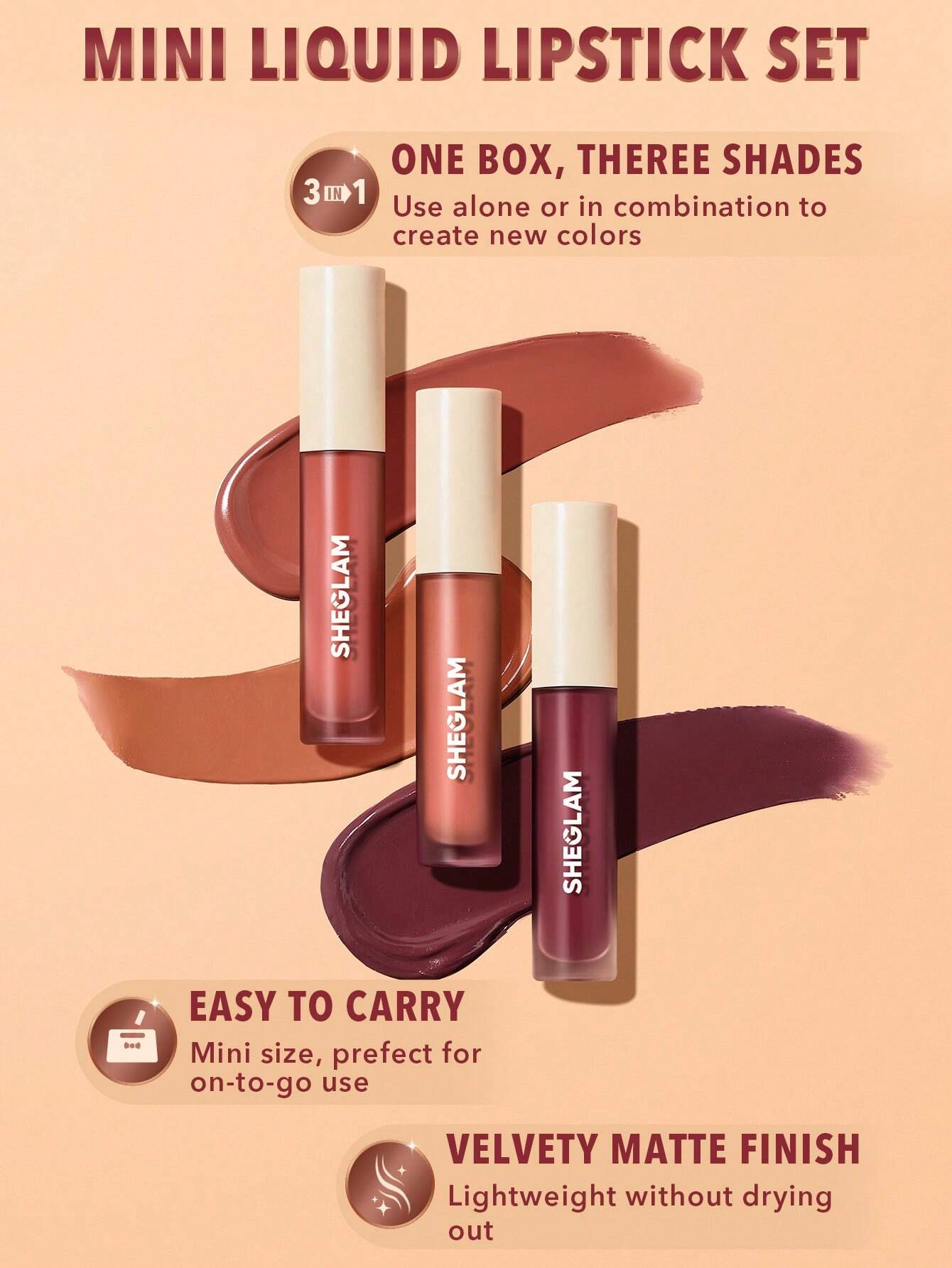 SHEGLAM Matte Allure Mini Set Rouge à LèVres Liquide-Private Tour Rouge Marque De Beauté — vue 11