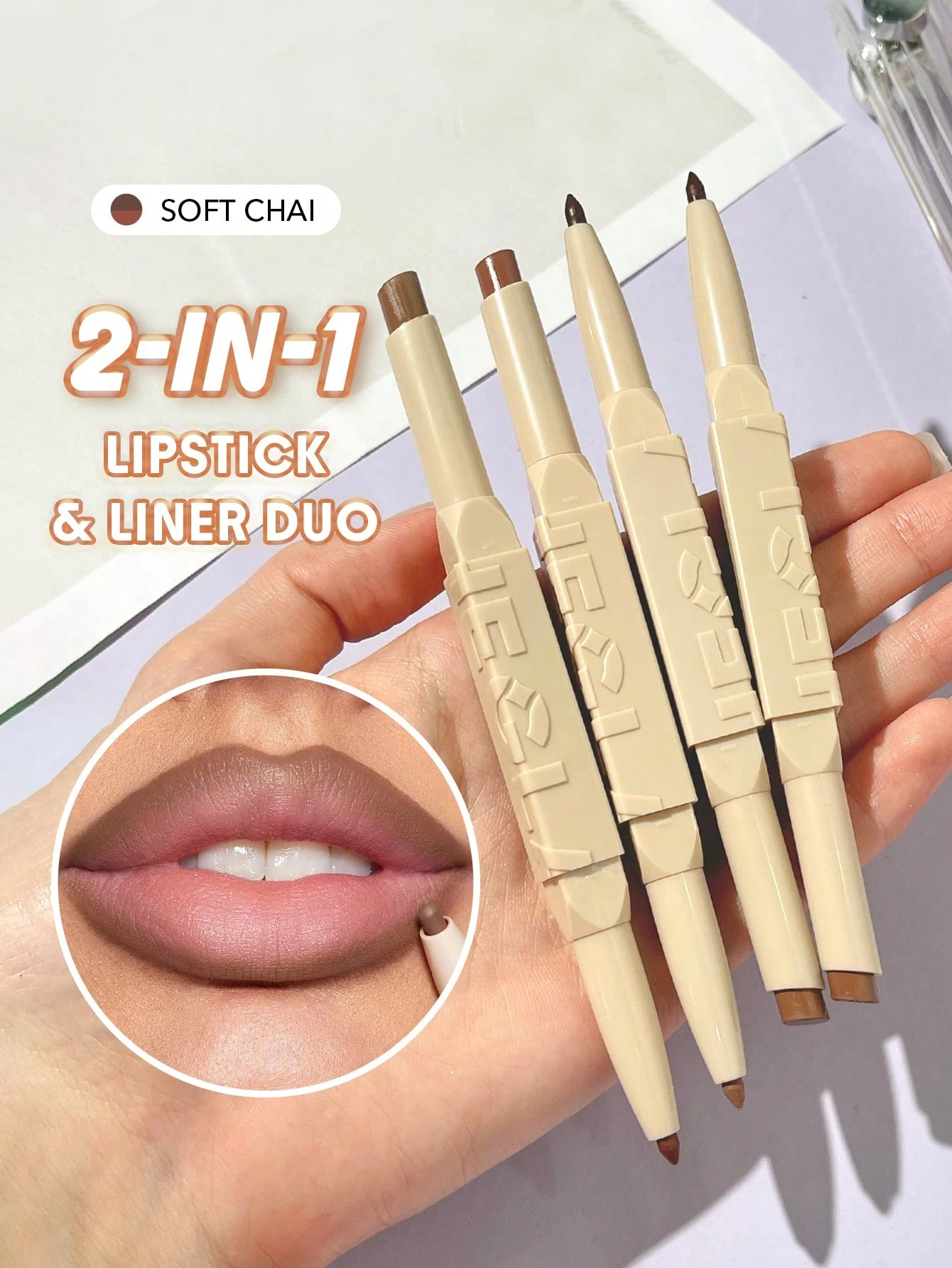 SHEGLAM Glam 101 Duo Rouge à LèVres & Crayon-Warm Nutmeg Rouge Marque De Beauté — vue 5