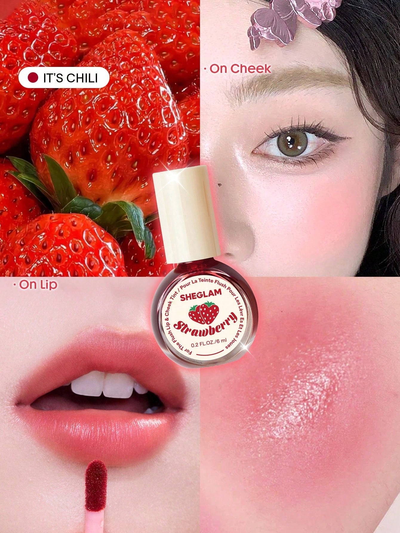 SHEGLAM For The Flush Teinte LèVres & Joues-Fruit Punch Rouge Marque De Beauté CosméTique — vue 2