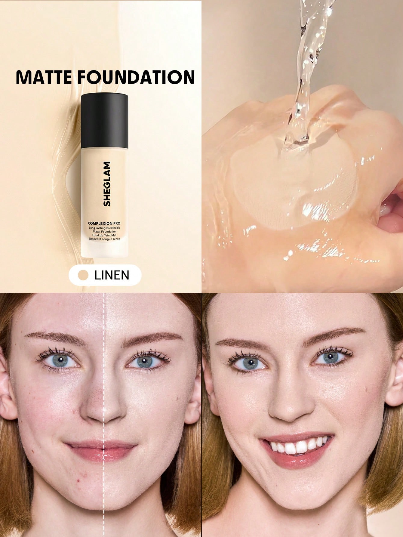 SHEGLAM Complexion Pro Fond De Teint Mat Longue Tenue Respirant-Mahogany Marque De Beauté