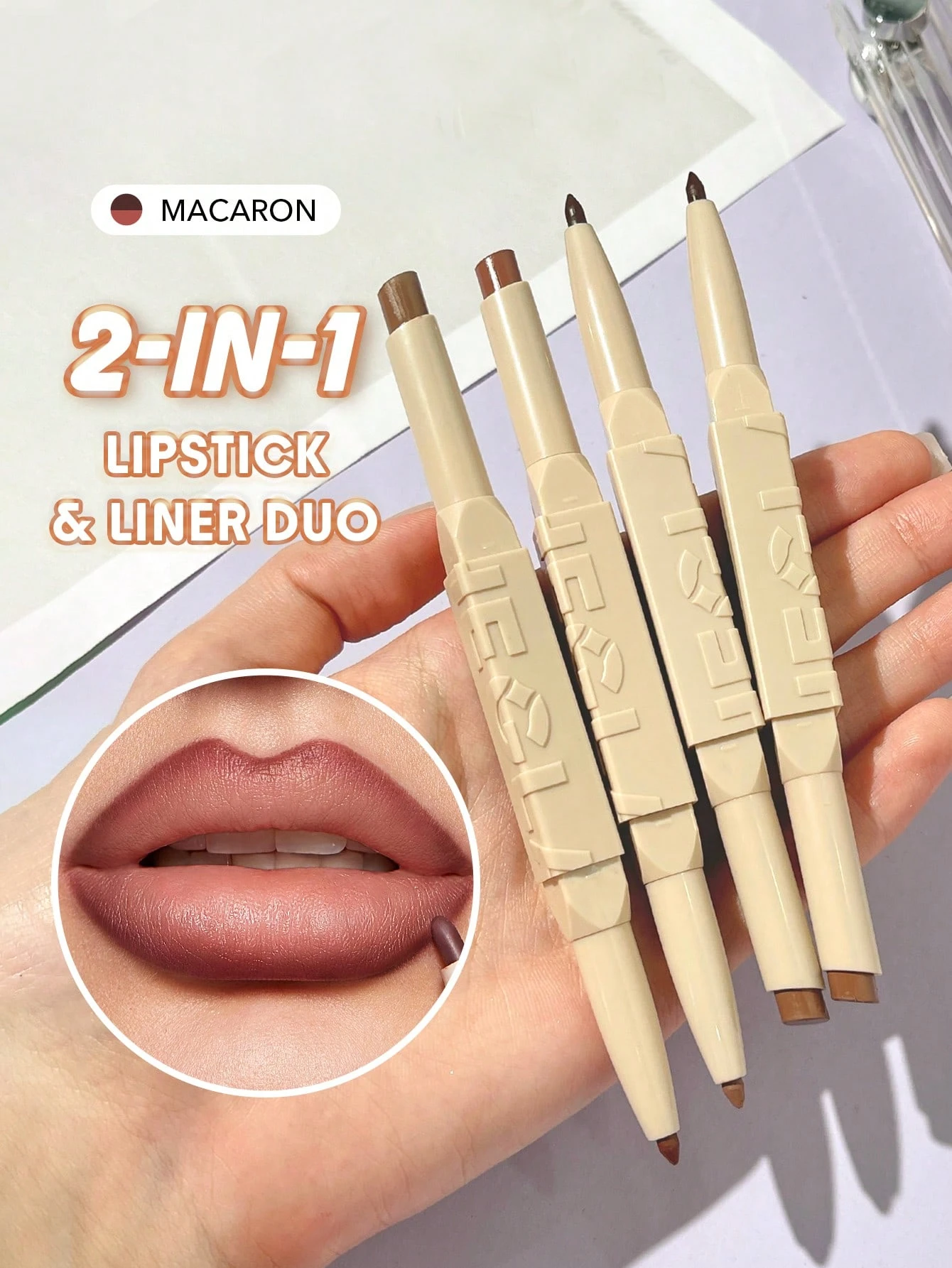 SHEGLAM Glam 101 Duo Rouge à LèVres & Crayon-Warm Nutmeg Rouge Marque De Beauté — vue 3