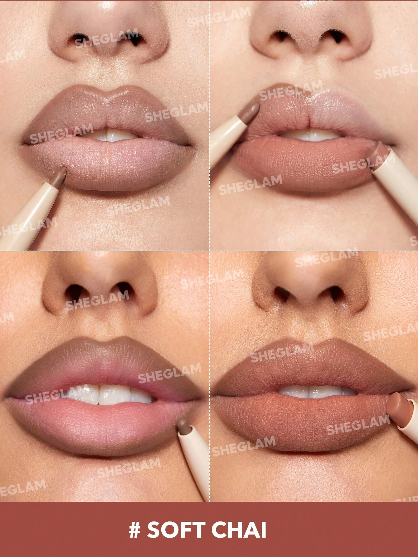 SHEGLAM Glam 101 Duo Rouge à LèVres & Crayon-Warm Nutmeg Rouge Marque De Beauté — vue 11
