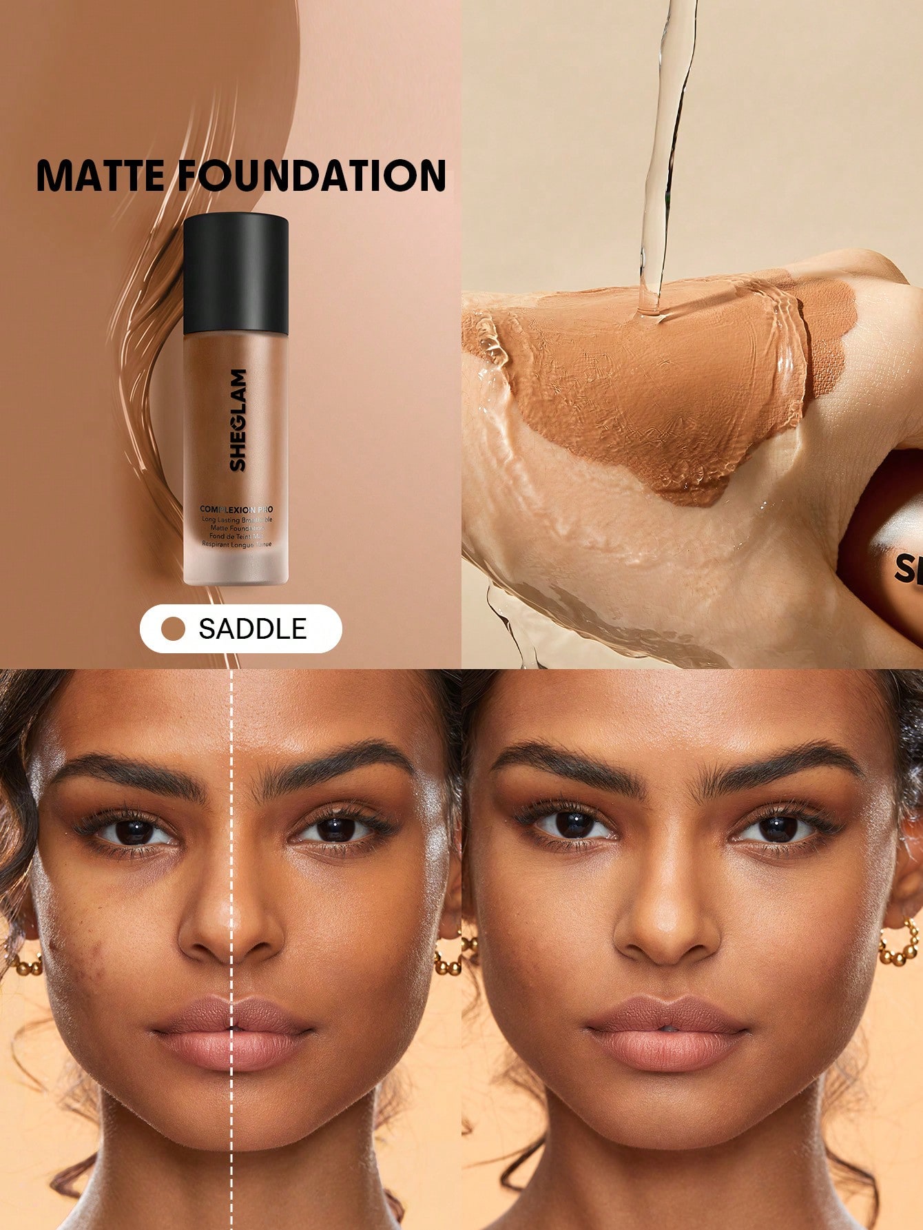 SHEGLAM Complexion Pro Fond De Teint Mat Longue Tenue Respirant-Mahogany Marque De Beauté — vue 18