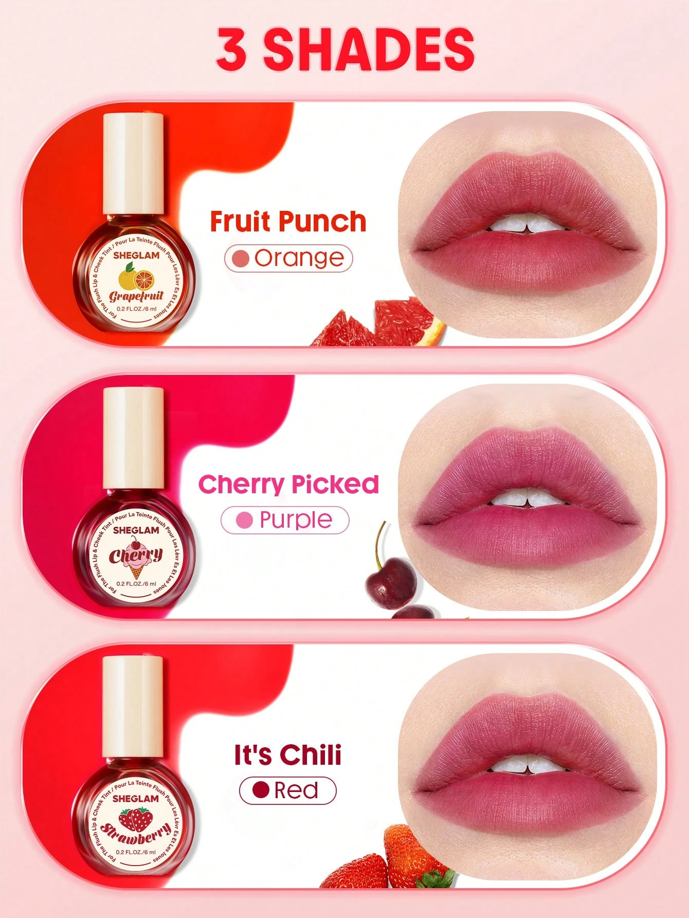 SHEGLAM For The Flush Teinte LèVres & Joues-Fruit Punch Rouge Marque De Beauté CosméTique — vue 9
