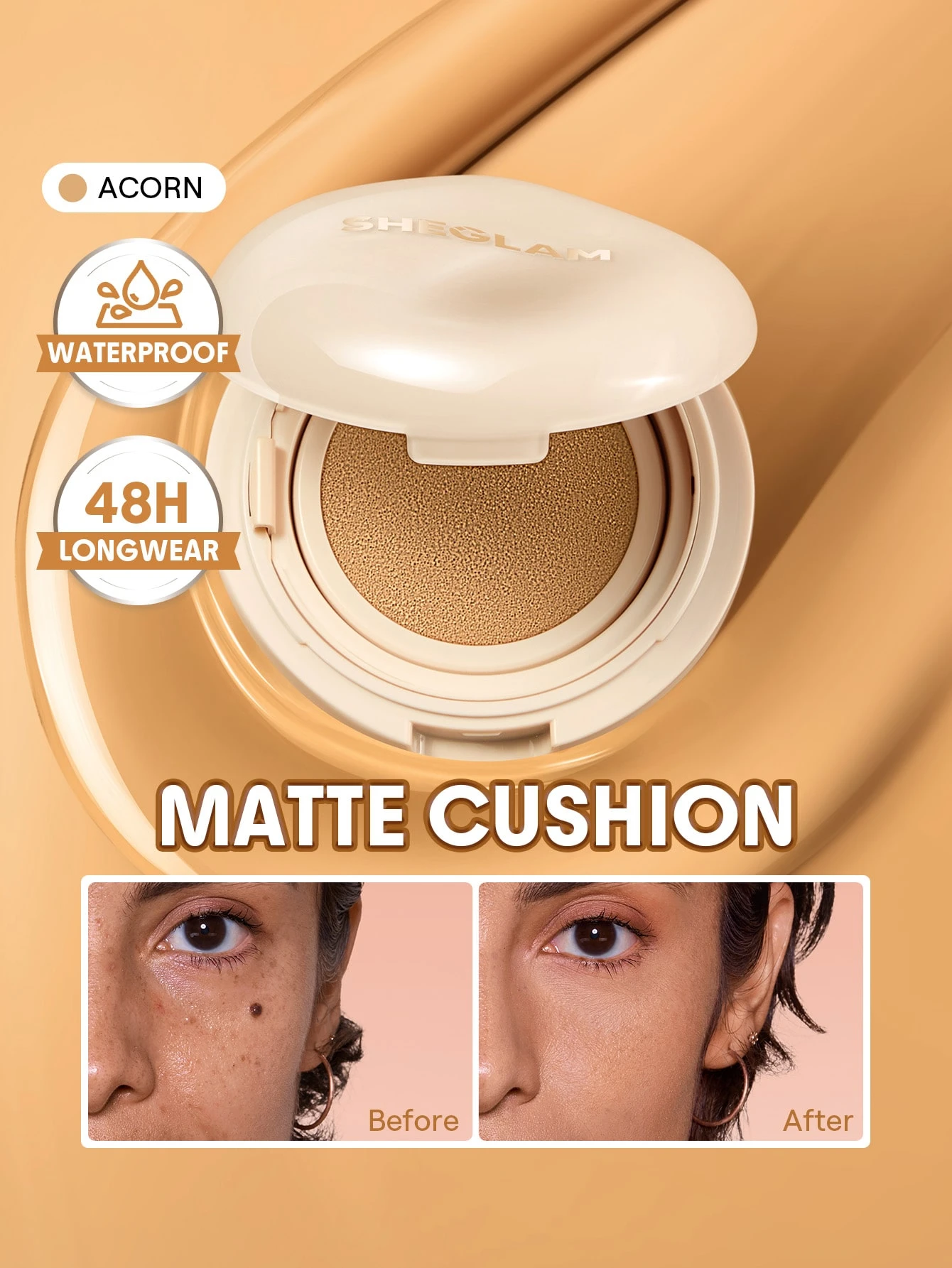 SHEGLAM Lock & Go Long-Lasting Fond De Teint Cushion-Nutmeg Marque De Beauté CosméTique — vue 9