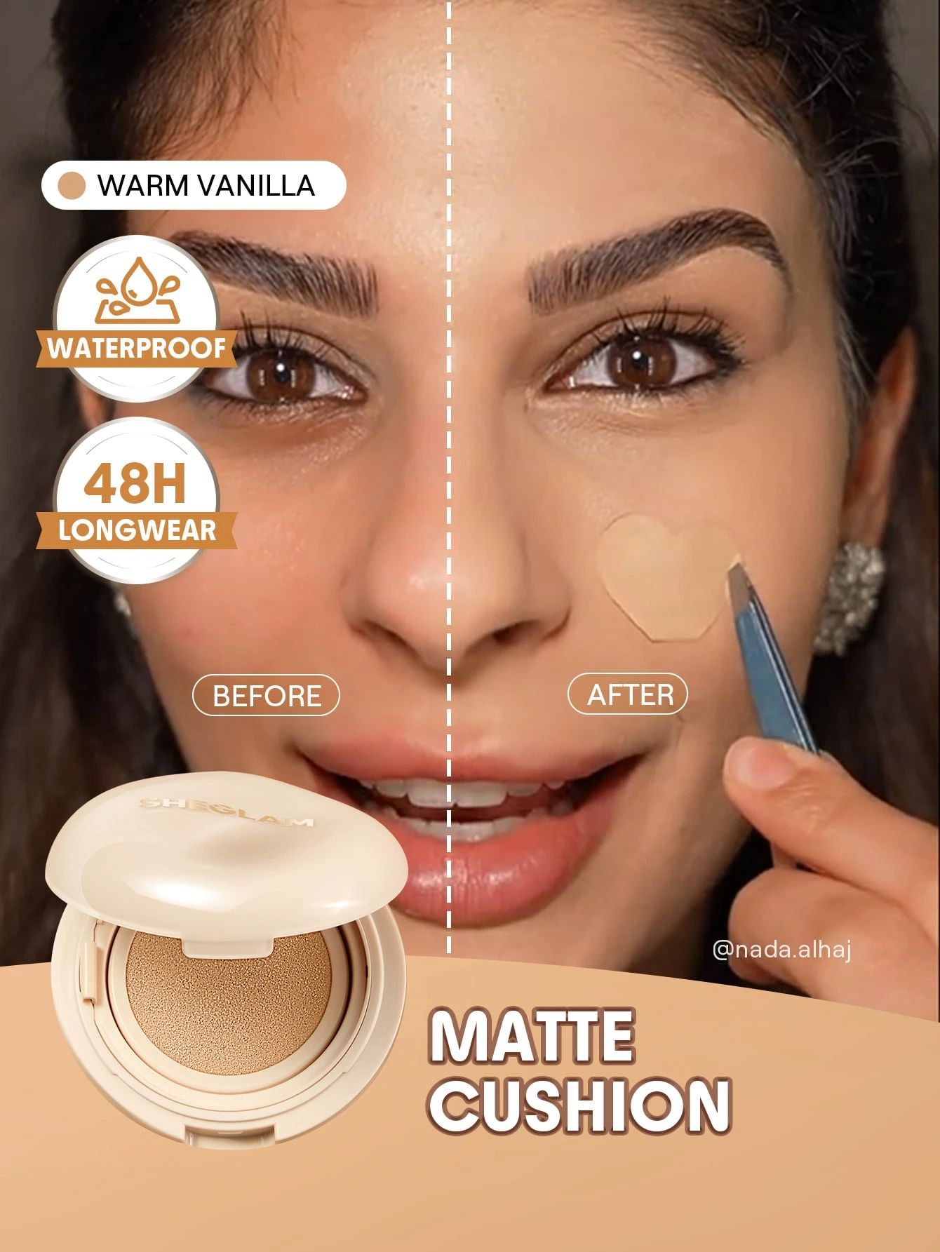 SHEGLAM Lock & Go Long-Lasting Fond De Teint Cushion-Nutmeg Marque De Beauté CosméTique — vue 10