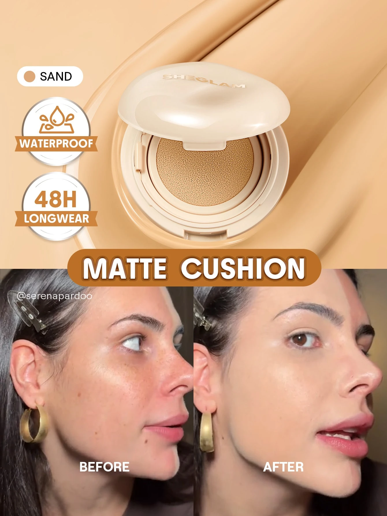 SHEGLAM Lock & Go Long-Lasting Fond De Teint Cushion-Nutmeg Marque De Beauté CosméTique — vue 11