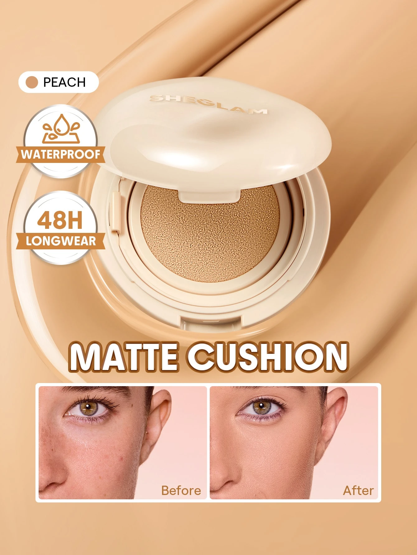 SHEGLAM Lock & Go Long-Lasting Fond De Teint Cushion-Nutmeg Marque De Beauté CosméTique — vue 12