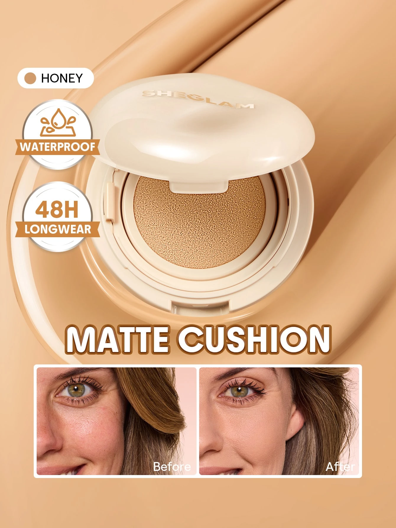 SHEGLAM Lock & Go Long-Lasting Fond De Teint Cushion-Nutmeg Marque De Beauté CosméTique — vue 13