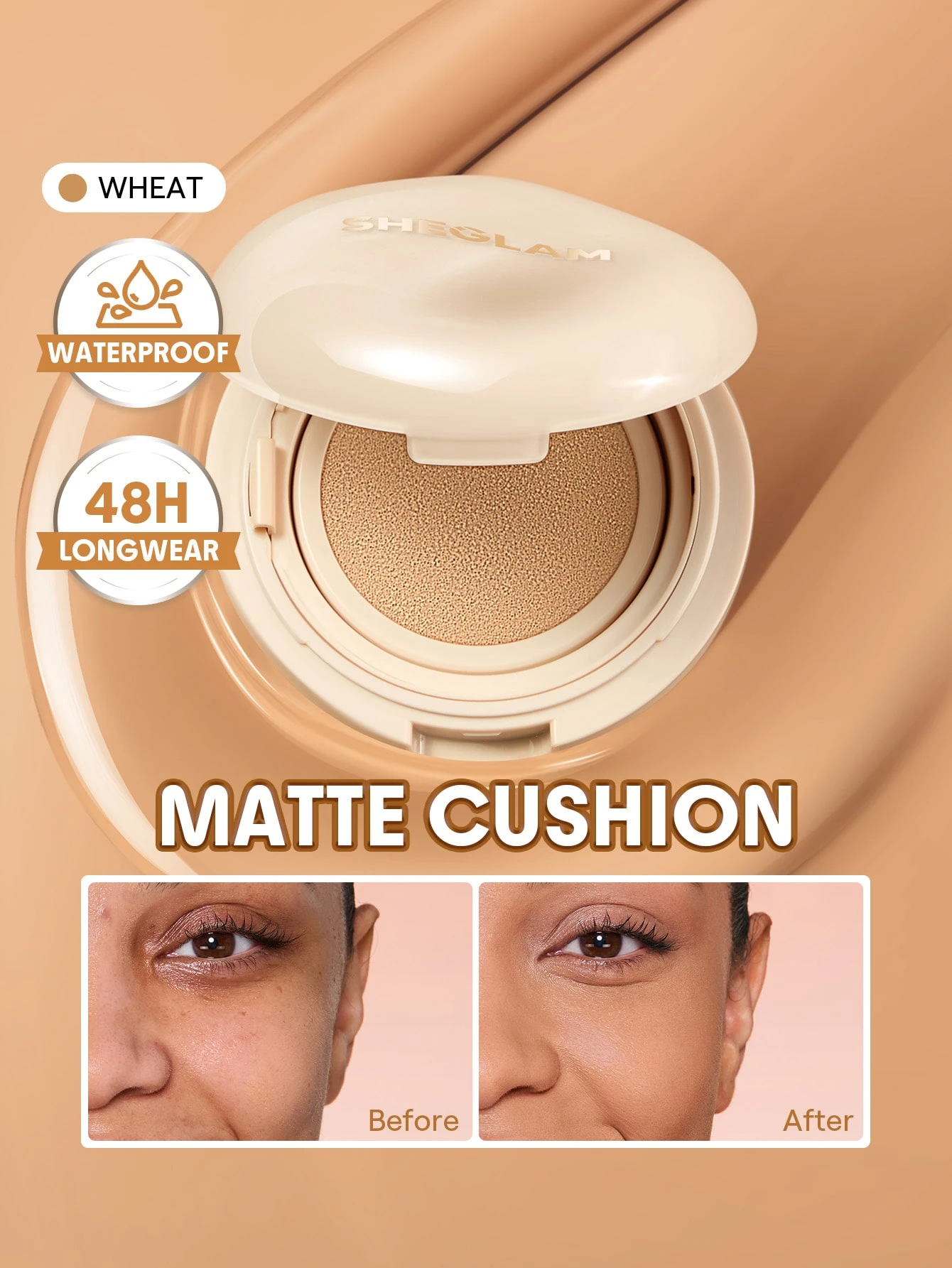 SHEGLAM Lock & Go Long-Lasting Fond De Teint Cushion-Nutmeg Marque De Beauté CosméTique — vue 15