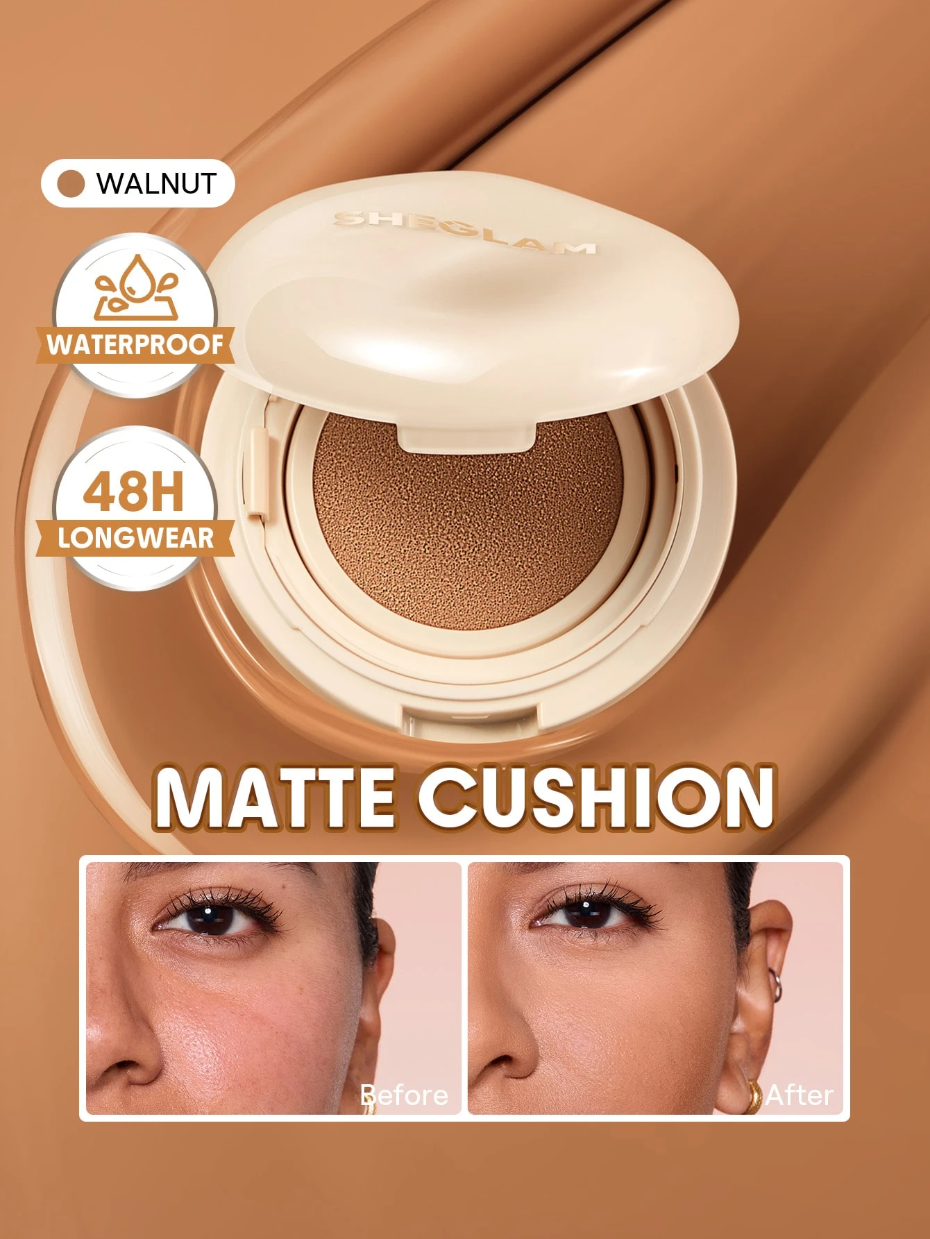 SHEGLAM Lock & Go Long-Lasting Fond De Teint Cushion-Nutmeg Marque De Beauté CosméTique — vue 19